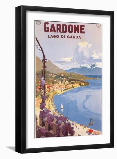 Travel Poster for Garda Lake-null-Framed Art Print