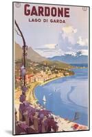 Travel Poster for Garda Lake-null-Mounted Art Print