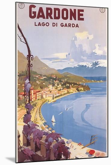 Travel Poster for Garda Lake-null-Mounted Art Print