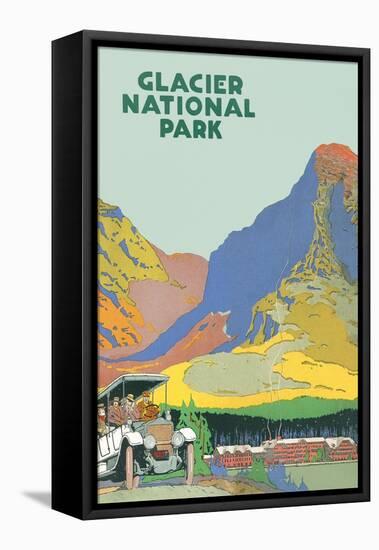 Travel Poster for Glacier Park-null-Framed Stretched Canvas