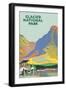 Travel Poster for Glacier Park-null-Framed Art Print