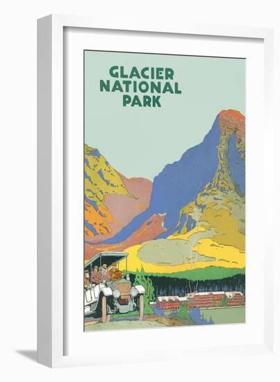 Travel Poster for Glacier Park-null-Framed Art Print