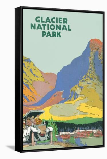 Travel Poster for Glacier Park-null-Framed Stretched Canvas