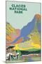 Travel Poster for Glacier Park-null-Mounted Art Print