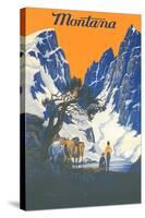 Travel Poster for Glacier Park-null-Stretched Canvas