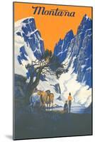 Travel Poster for Glacier Park-null-Mounted Art Print