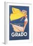 Travel Poster for Grado-null-Framed Art Print