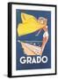 Travel Poster for Grado-null-Framed Art Print