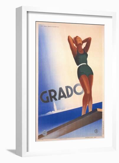 Travel Poster for Grado-null-Framed Art Print