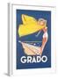 Travel Poster for Grado-null-Framed Art Print