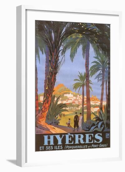 Travel Poster for Hyeres-null-Framed Art Print