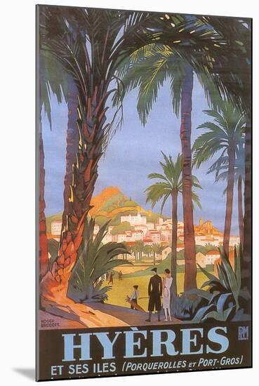 Travel Poster for Hyeres-null-Mounted Art Print