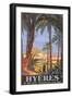 Travel Poster for Hyeres-null-Framed Art Print