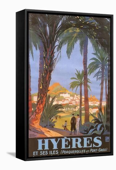 Travel Poster for Hyeres-null-Framed Stretched Canvas