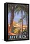 Travel Poster for Hyeres-null-Framed Stretched Canvas