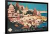 Travel Poster for India-Found Image Press-Framed Giclee Print