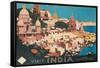 Travel Poster for India-Found Image Press-Framed Stretched Canvas