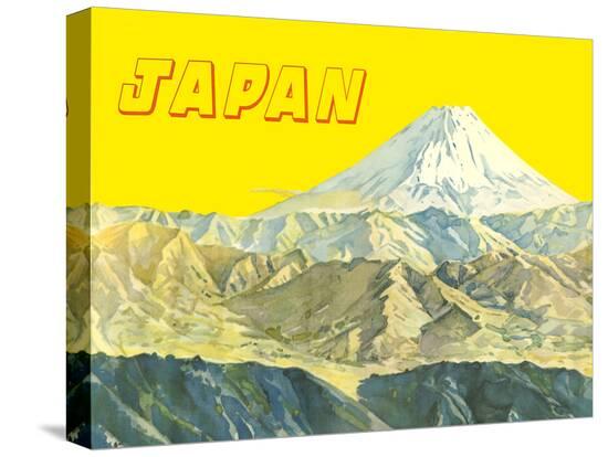Travel Poster For Japan-Found Image Press-Stretched Canvas