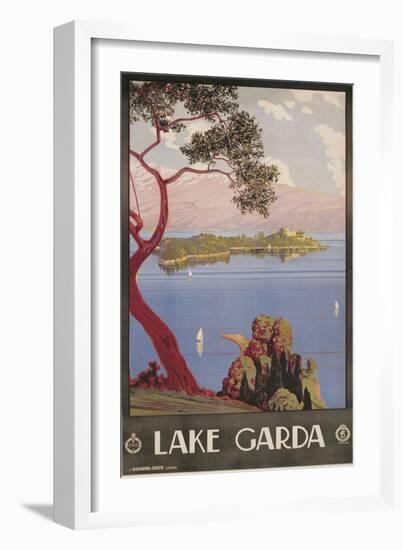 Travel Poster for Lake Garda, Italy-null-Framed Art Print