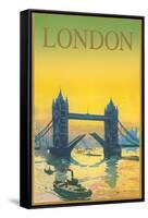 Travel Poster for London-null-Framed Stretched Canvas