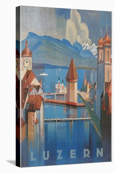 Travel Poster for Lucerne, Switzerland-null-Stretched Canvas