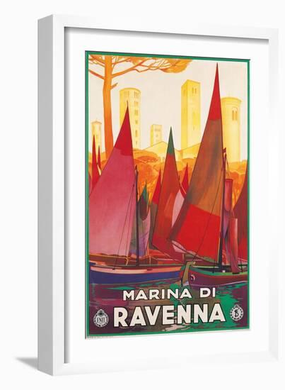 Travel Poster for Marina di Ravenna, Italy-null-Framed Art Print