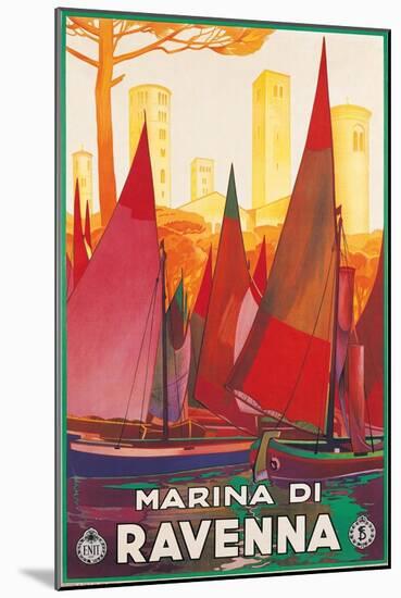 Travel Poster for Marina di Ravenna, Italy-null-Mounted Art Print