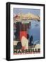 Travel Poster for Marseille-null-Framed Art Print
