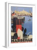 Travel Poster for Marseille-null-Framed Art Print