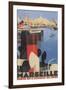 Travel Poster for Marseille-null-Framed Art Print