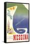 Travel Poster for Messina-null-Framed Stretched Canvas