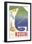 Travel Poster for Messina-null-Framed Art Print