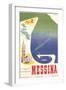 Travel Poster for Messina-null-Framed Art Print