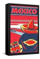 Travel Poster for Mexico-null-Framed Stretched Canvas