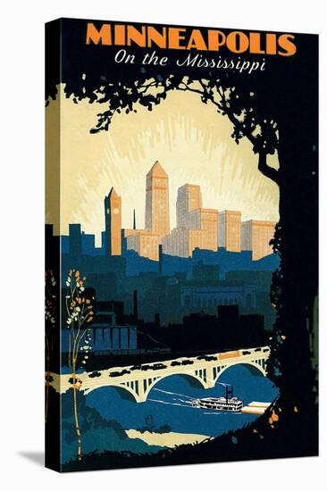 Travel Poster for Minneapolis-null-Stretched Canvas