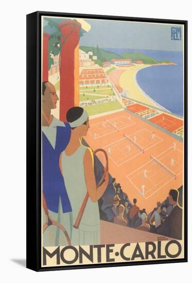 Travel Poster for Monte Carlo-null-Framed Stretched Canvas