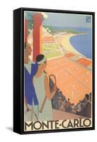 Travel Poster for Monte Carlo-null-Framed Stretched Canvas