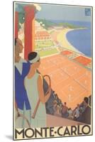 Travel Poster for Monte Carlo-null-Mounted Art Print