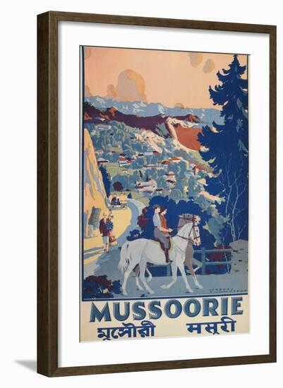 Travel Poster for Mussoorie, India-null-Framed Art Print