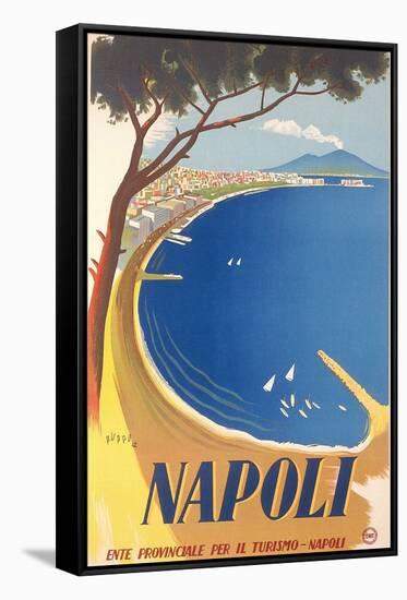 Travel Poster for Naples-null-Framed Stretched Canvas