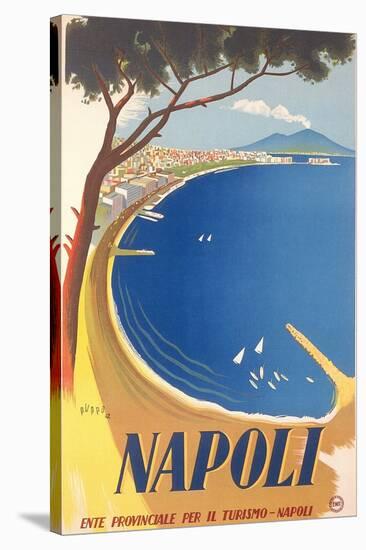 Travel Poster for Naples-null-Stretched Canvas