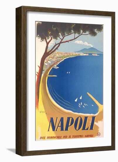 Travel Poster for Naples-null-Framed Art Print