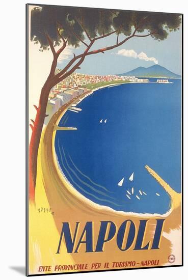 Travel Poster for Naples-null-Mounted Art Print