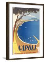 Travel Poster for Naples-null-Framed Art Print