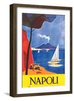 Travel Poster for Naples-null-Framed Art Print