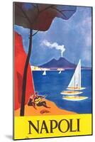 Travel Poster for Naples-null-Mounted Art Print