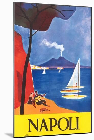 Travel Poster for Naples-null-Mounted Art Print