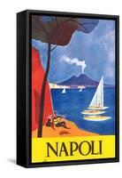 Travel Poster for Naples-null-Framed Stretched Canvas