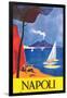 Travel Poster for Naples-null-Framed Art Print