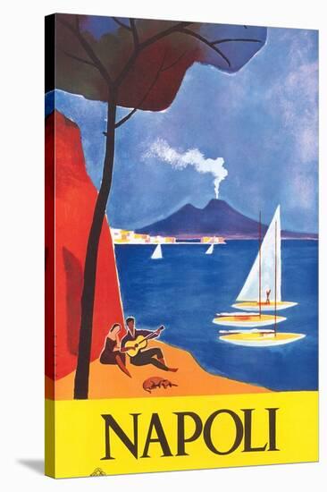 Travel Poster for Naples-null-Stretched Canvas